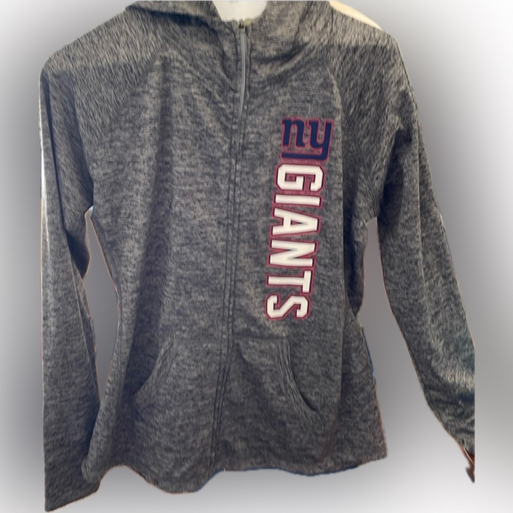 NFL NY Giants gray  zipper front hoodie jacket size medium